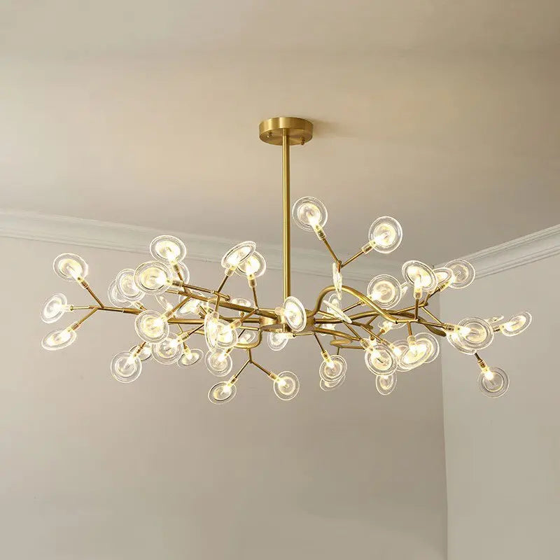 Lampadario aereo con foglie di soffione
