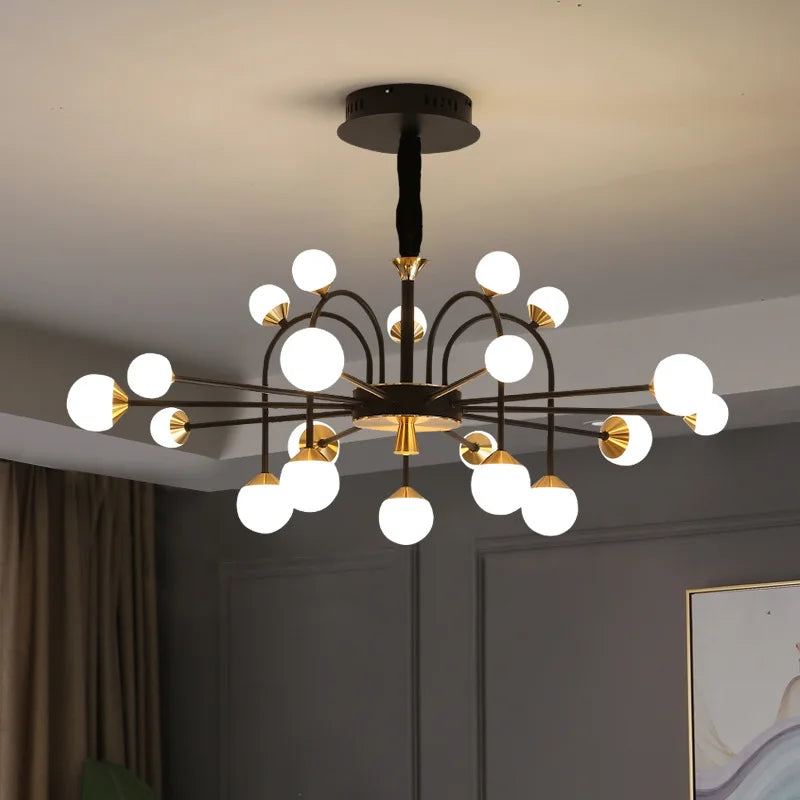 lampadario moderno a sfera di vetro design nordico creativo di lusso