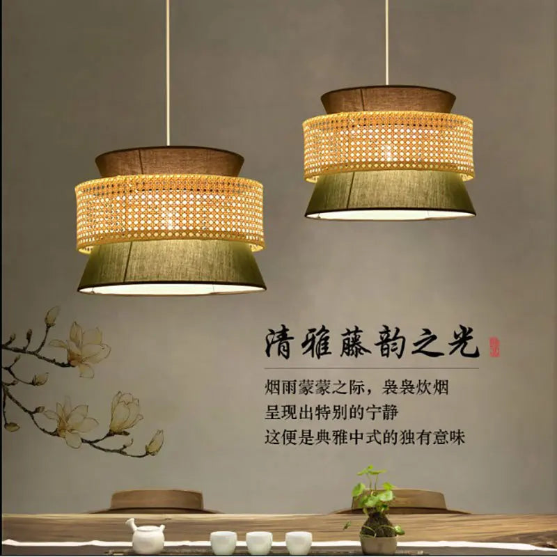 Lampadario sospeso minimalista elegante bambù creativo