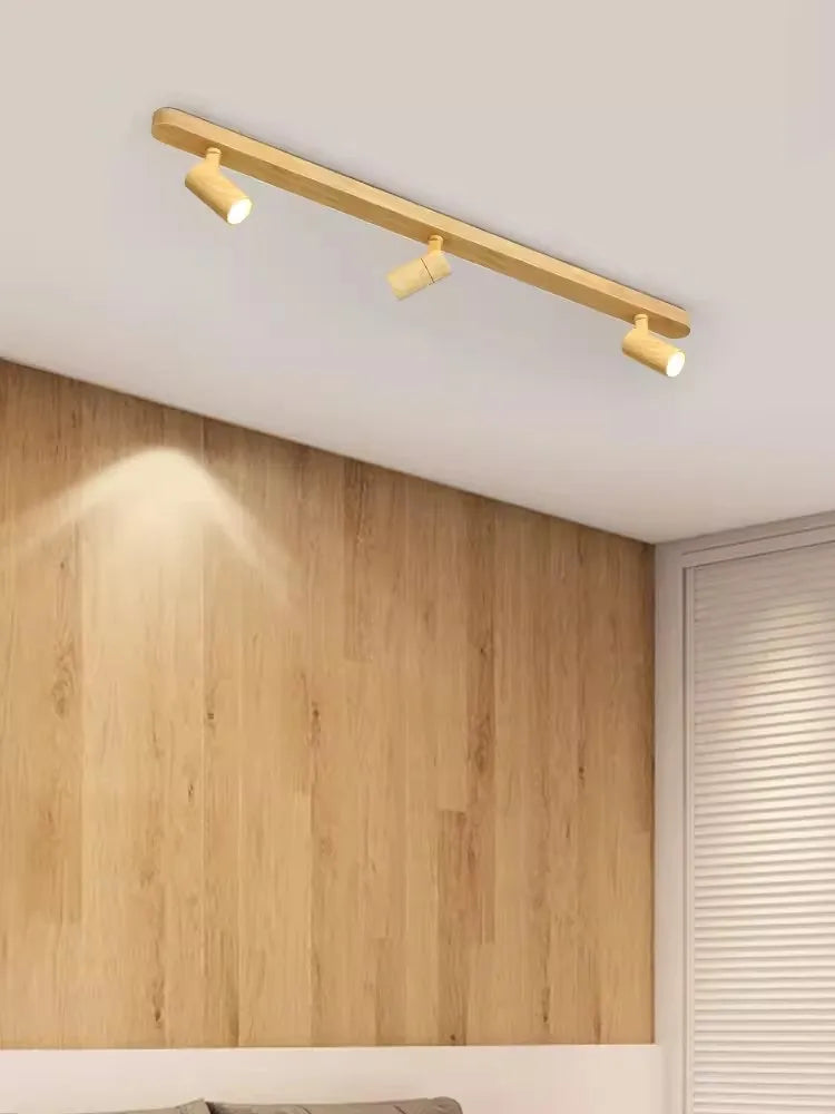 Lampadario LED in legno moderno per soggiorno
