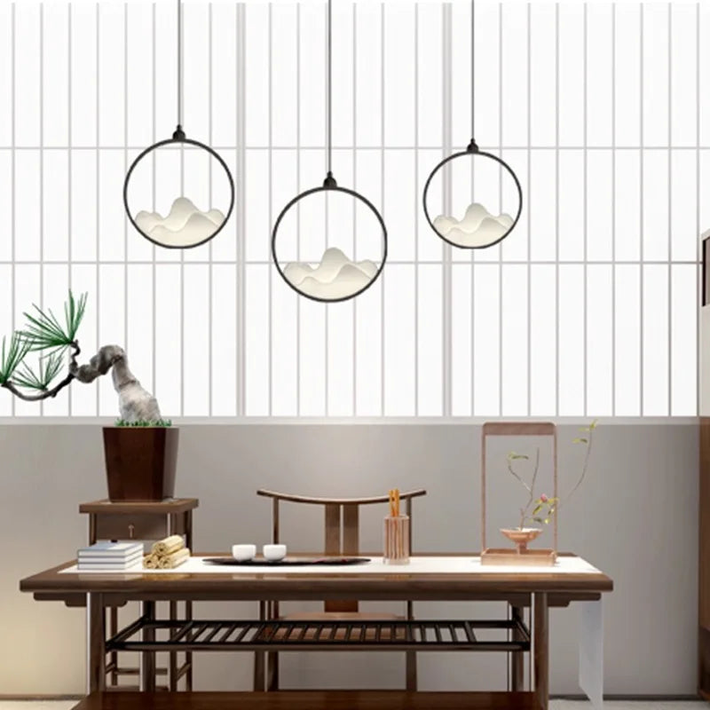lampadario cinese retrò in ferro con luce led decorativa