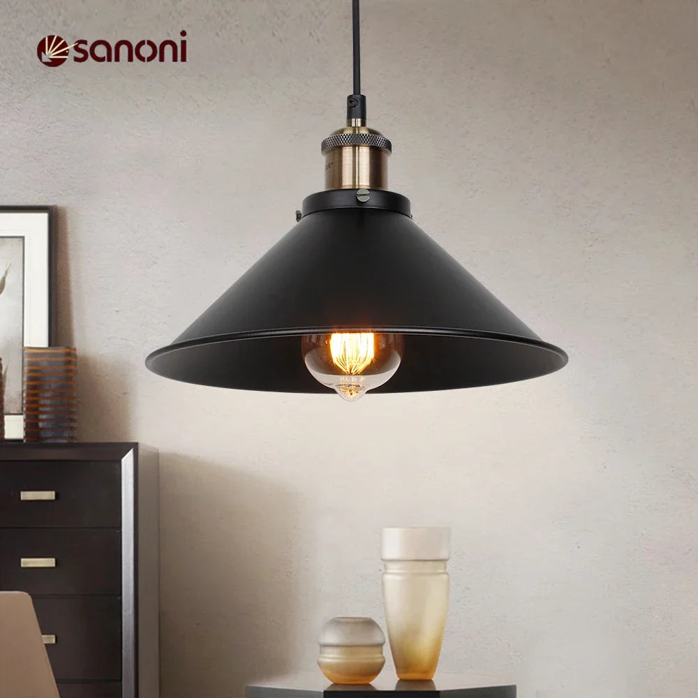 Lampadario Loft nero industriale elegante