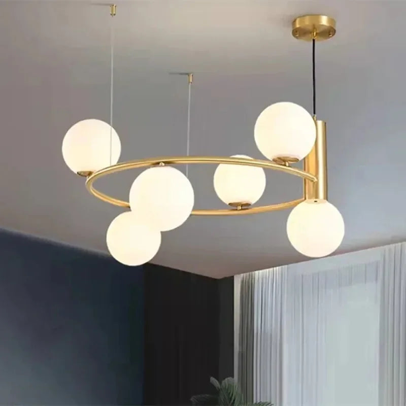 lampadario nordico in vetro led per decorazione casa
