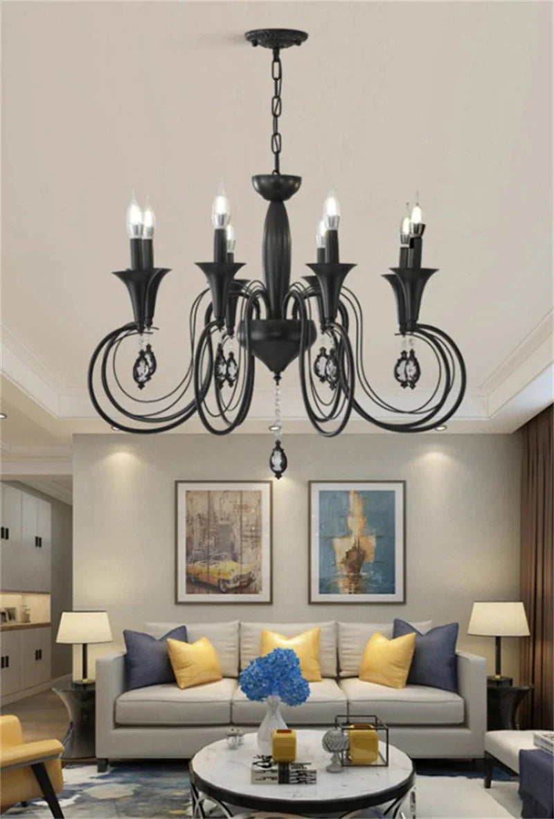 Lampadario in ferro vintage rustico decorativo