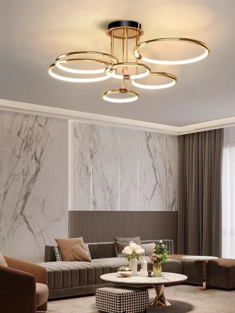 lampadario decorativo moderno ad anello per interni eleganti