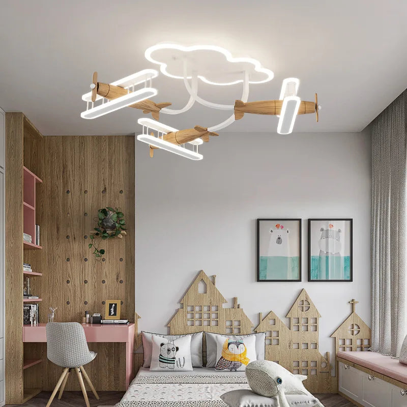 lampadario aereo cartone animato per bambini con telecomando