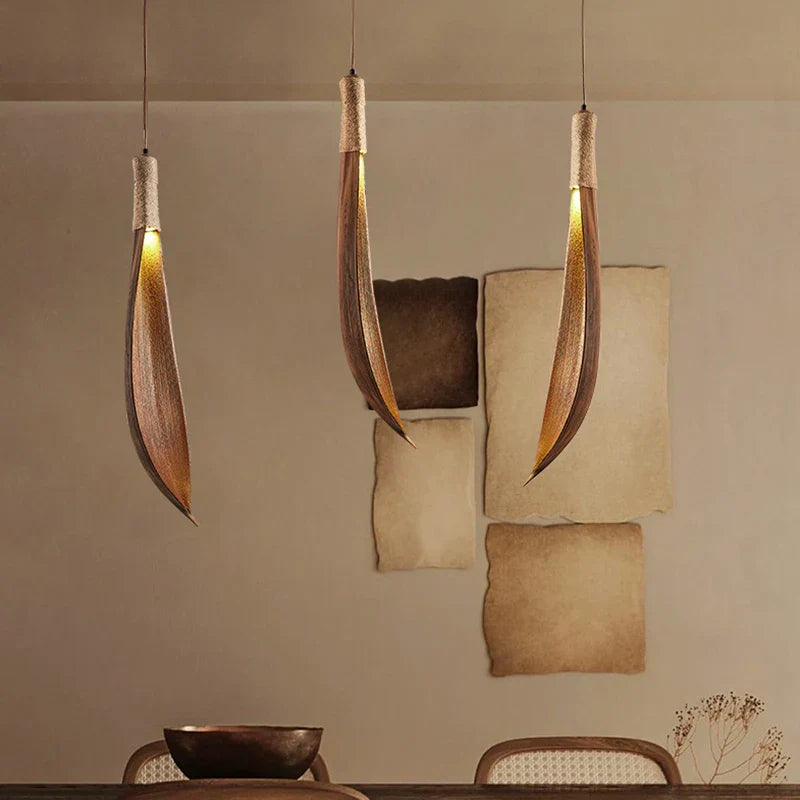 lampadario giapponese wabi-sabi arte retrò foglia naturale per negozi e ristoranti
