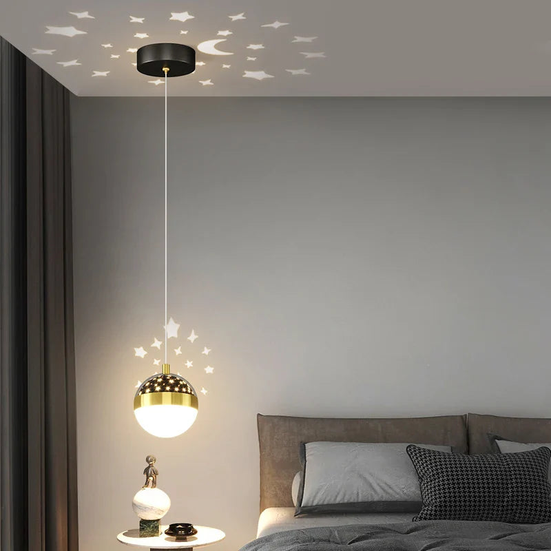 lampadario moderno minimalista di lusso proiezione cielo stellato