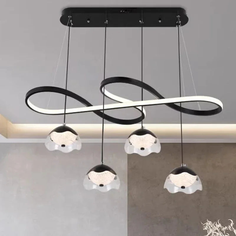 lampadario led decorativo moderno per illuminazione interna sospesa
