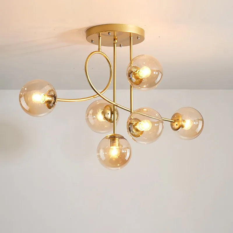 lampadario nordico moderno minimalista in vetro fagiolo magico led lusso