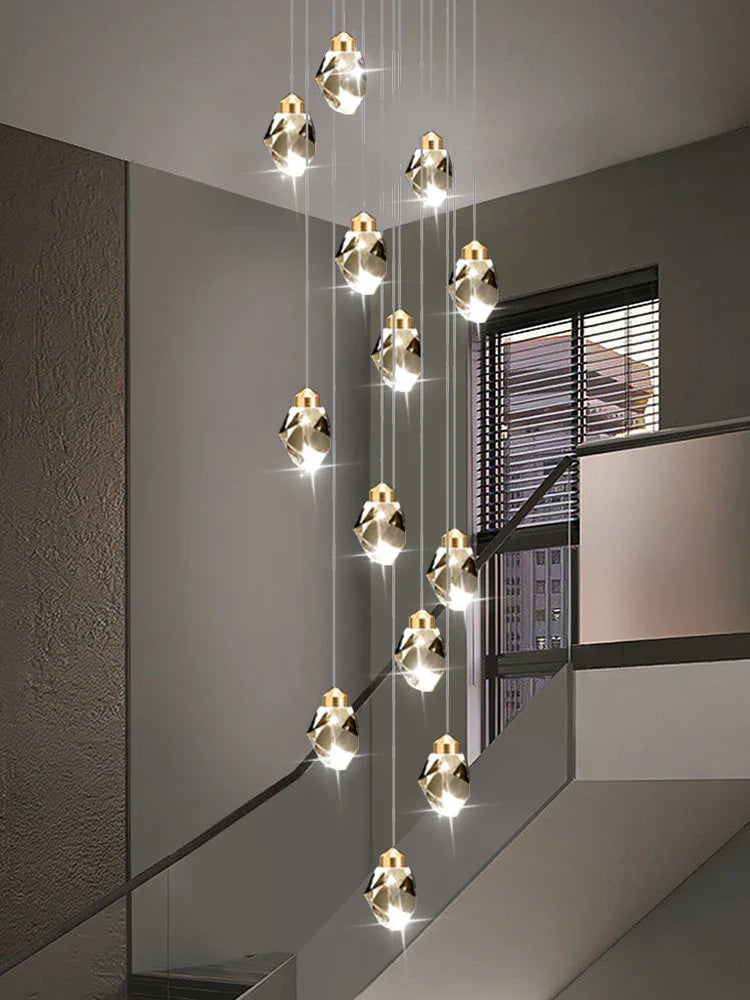 lampadario in cristallo nordico stile loft per interni moderni