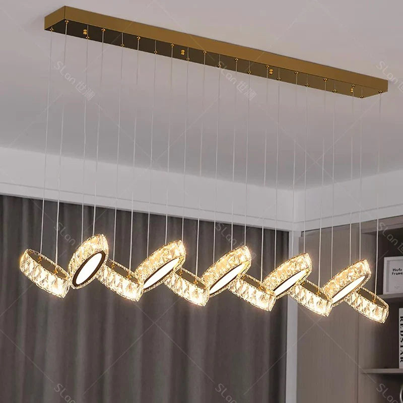 Lampadario decorazione casa moderna lampadario sala da pranzo lampade interne illuminazione a soffitto illuminazione decorativa LED cristallo