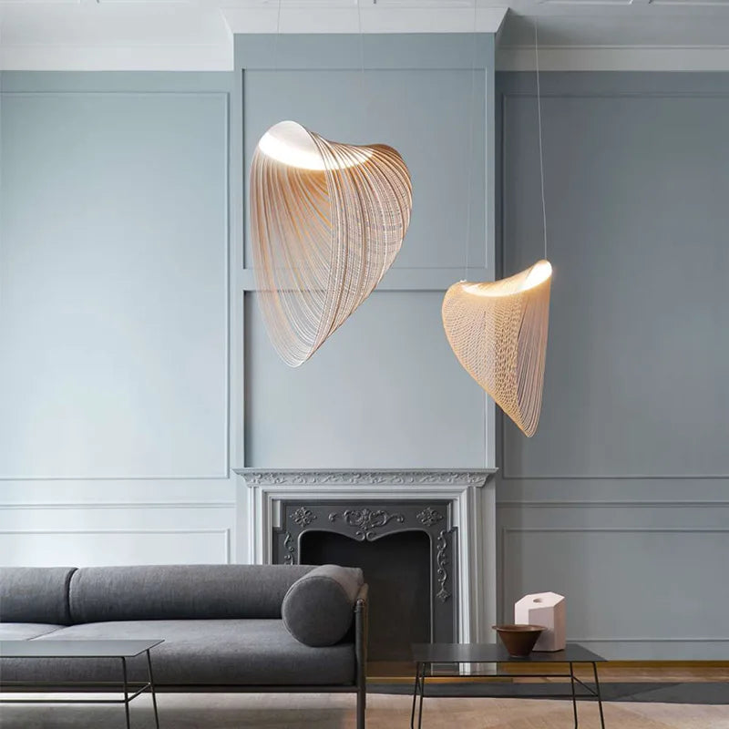 Lampada a sospensione in legno nordico design moderno