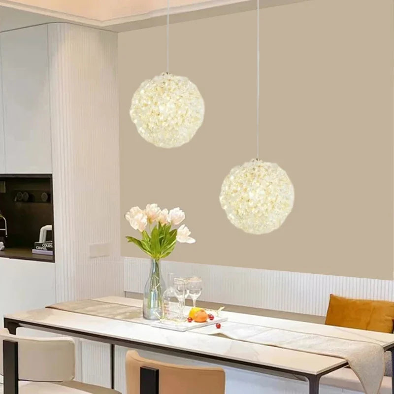 lampadario a sfera di cristallo design artistico di lusso moderno
