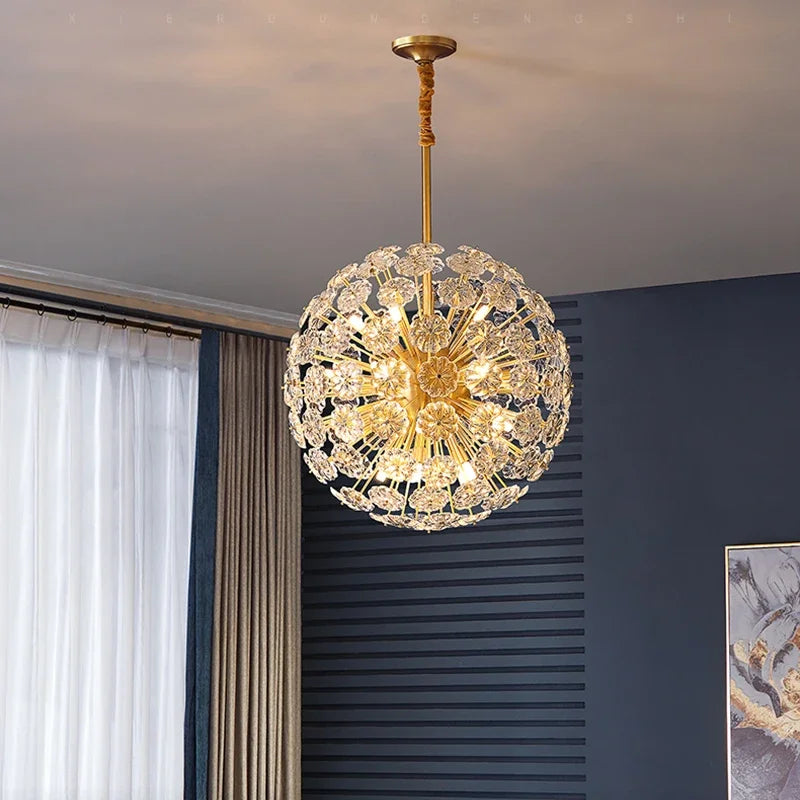 Lampadario in cristallo soffione elegante design