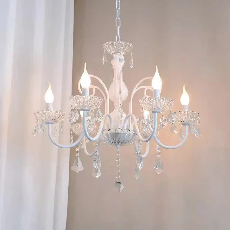 lampadario romantico in cristallo per camera bambini moderna