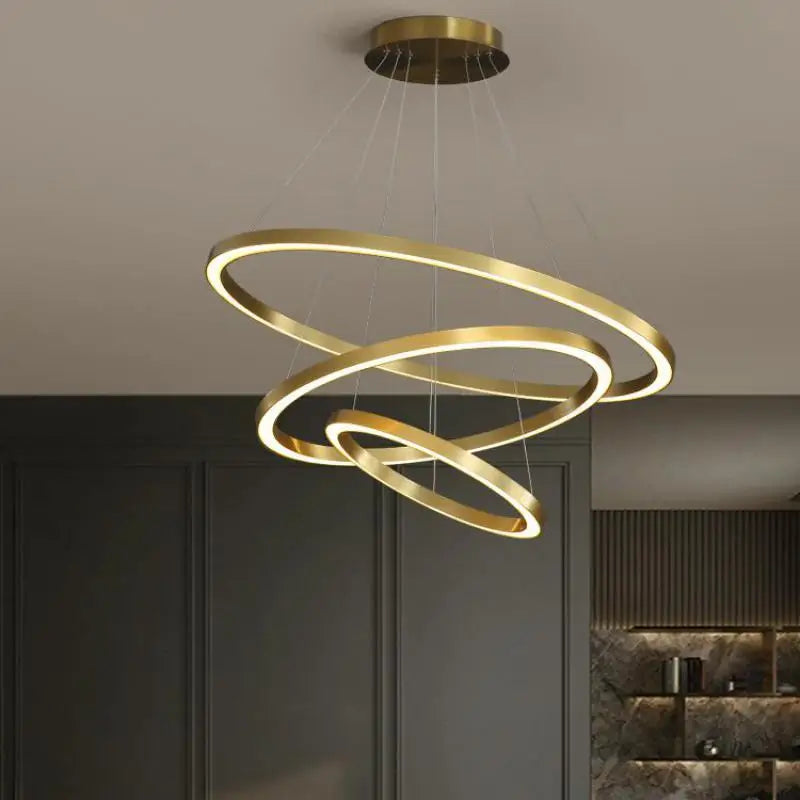 lampadario led nordico circolare per decorazione interna lussuosa