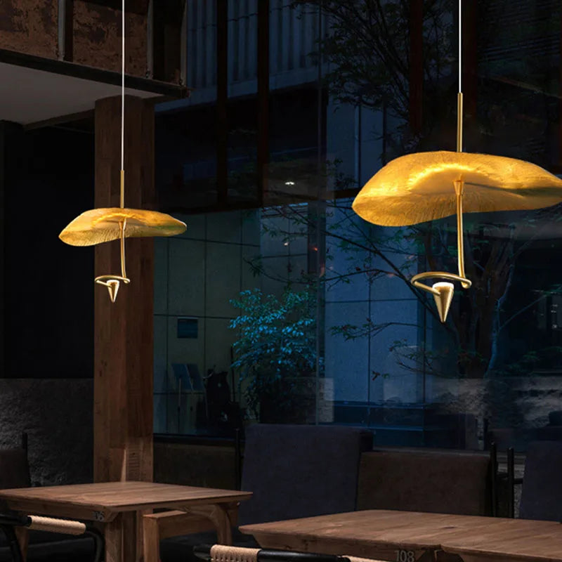 lampadario art déco led in rame con filo regolabile