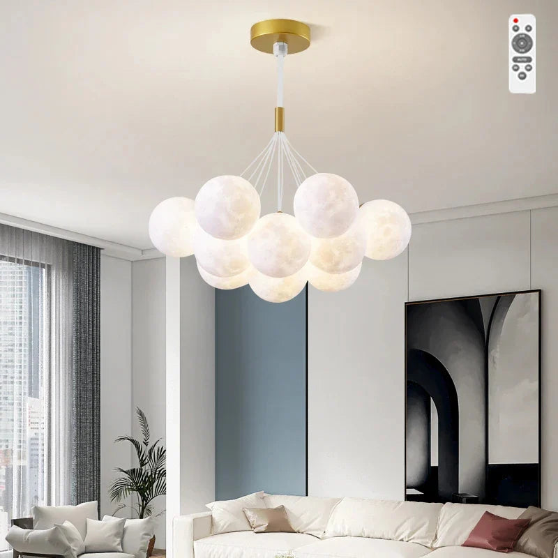 lampadario moderno per bambini con sospensione a bolle e telecomando