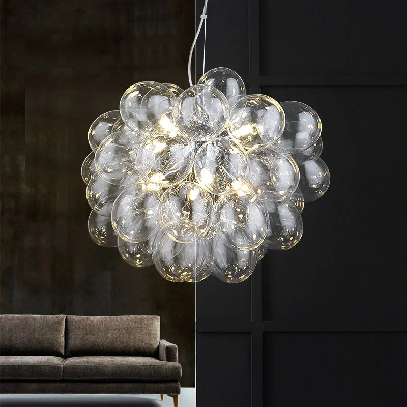 Lampadario moderno moonriver in vetro sospeso per decorazione