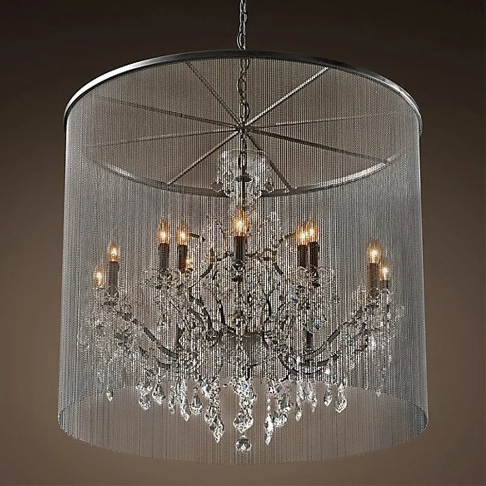 Lampadario moderno elegante cristalli fumé