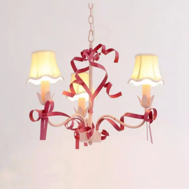 lampadario carino per bambini illuminazione sospesa con fiocco decorativo