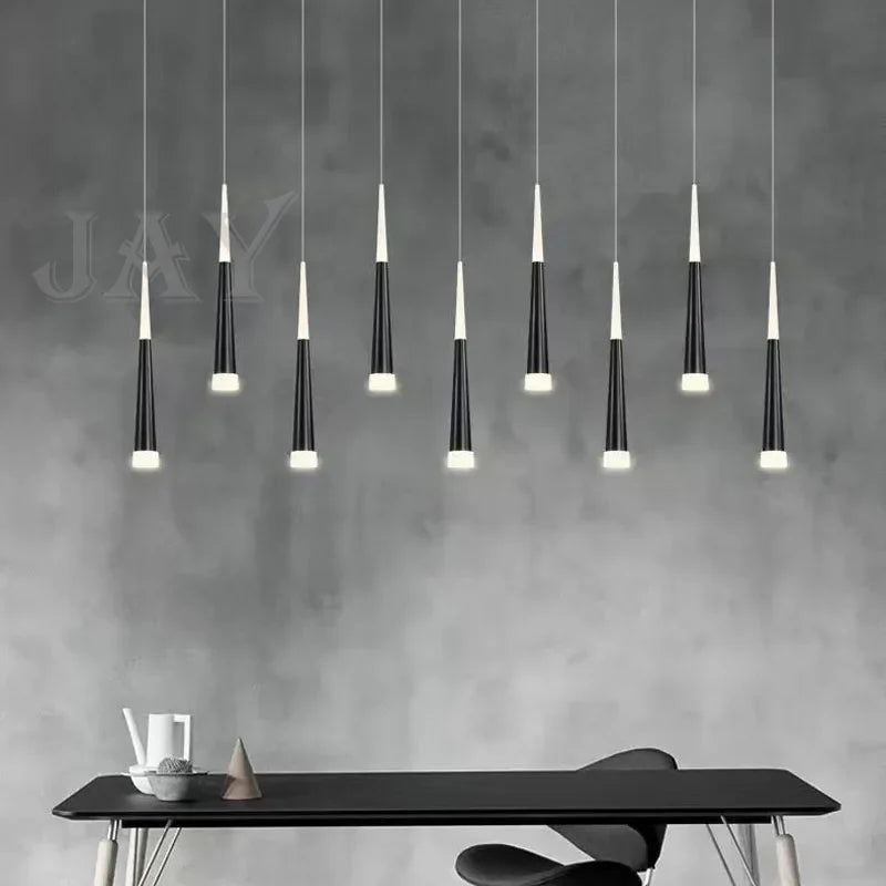 lampadario luminoso conico a led design moderno nordico