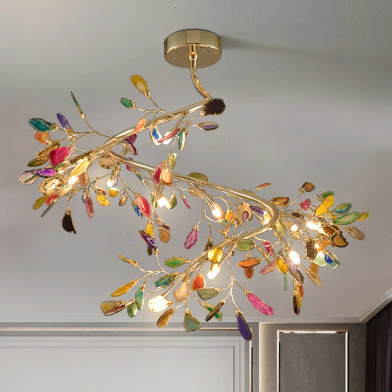 lampadario moderno in agata naturale per decorazione d'interni