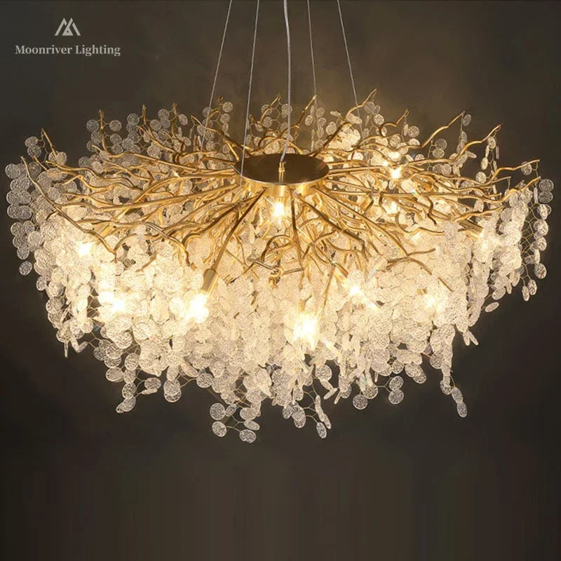 lampadario in cristallo dorato stile europeo decorazione interna elegante