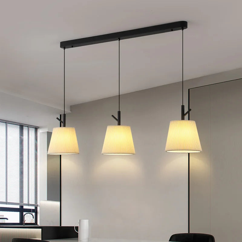 lampadario in tessuto plissettato per decorazione d'interni moderna