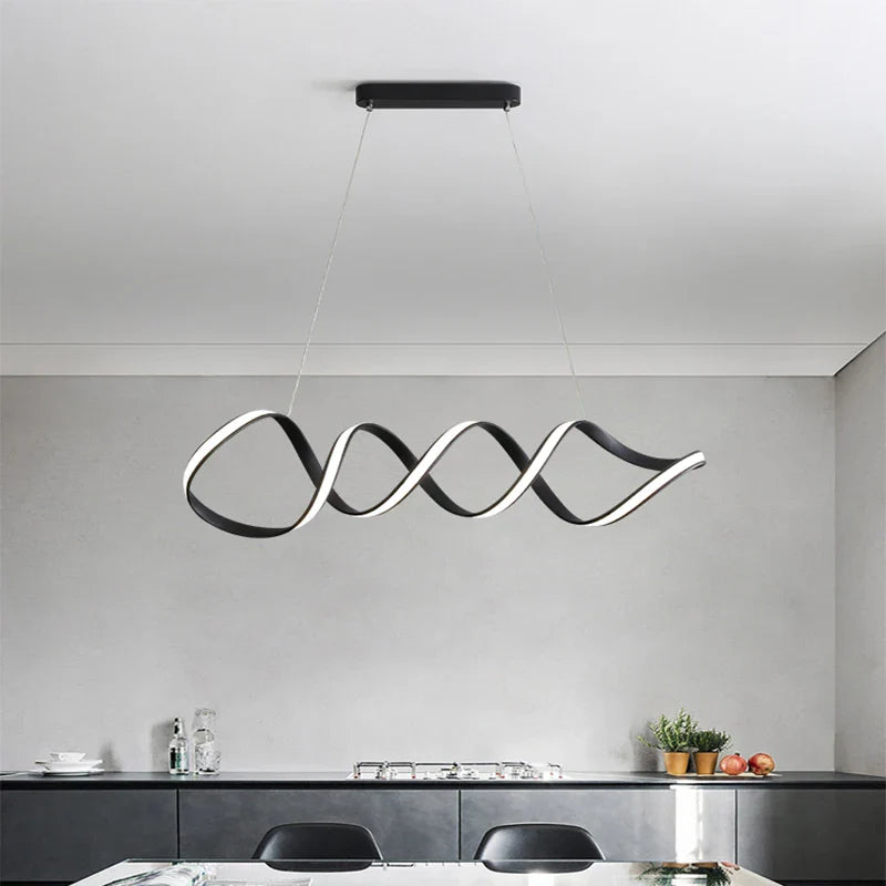 lampadario a spirale LED minimalista decorazione casa illuminazione interna