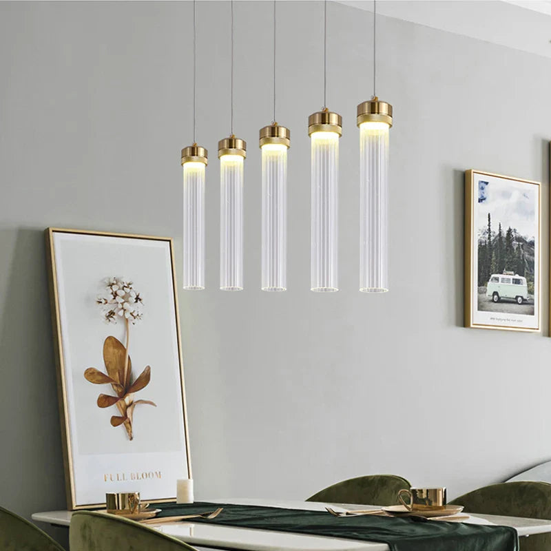 lampadario in vetro rigato minimalista nordico per decorazione d'interni