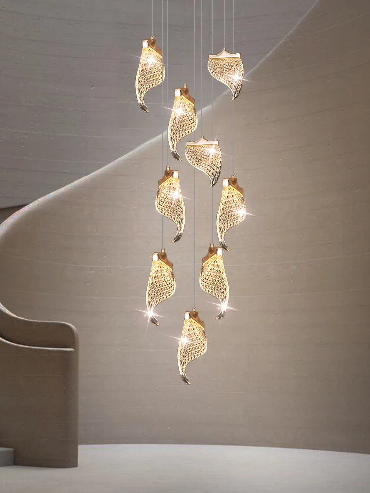 lampadario moderno a LED illuminazione sospesa design per spazio contemporaneo
