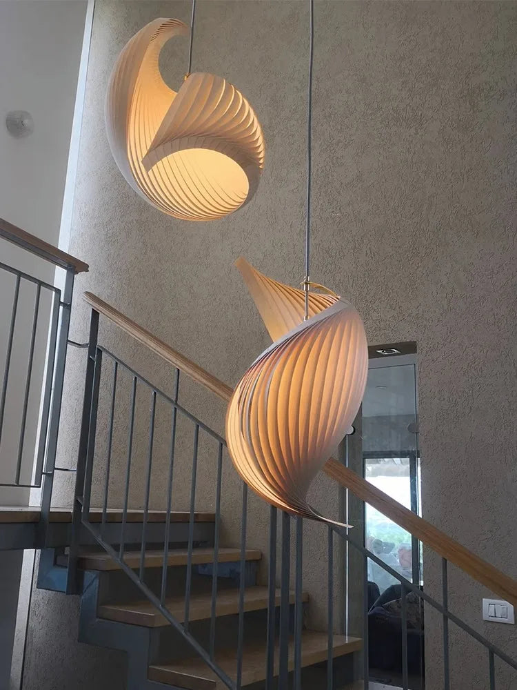 Lampadario nordico wabi sabi in legno design retrò decorativo