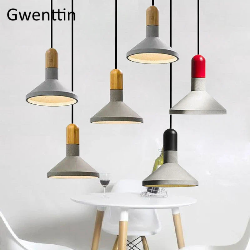 lampadario sospeso vintage in pietra di cemento per decorazione moderna