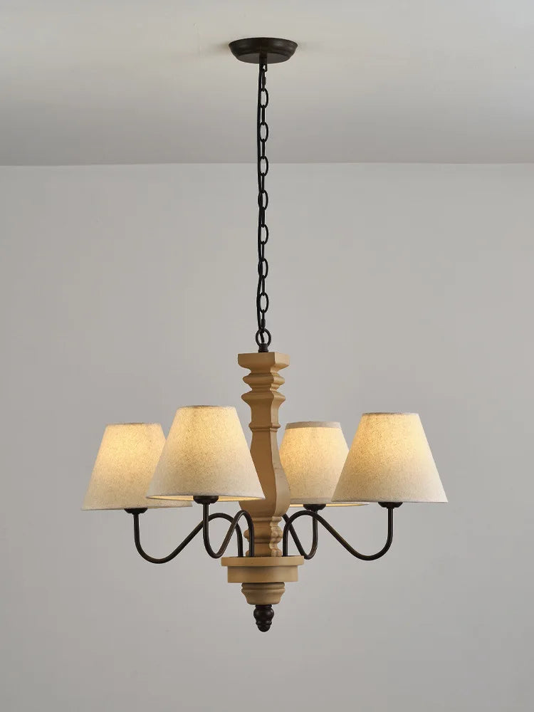 lampadario retrò in legno per un\'illuminazione vintage elegante
