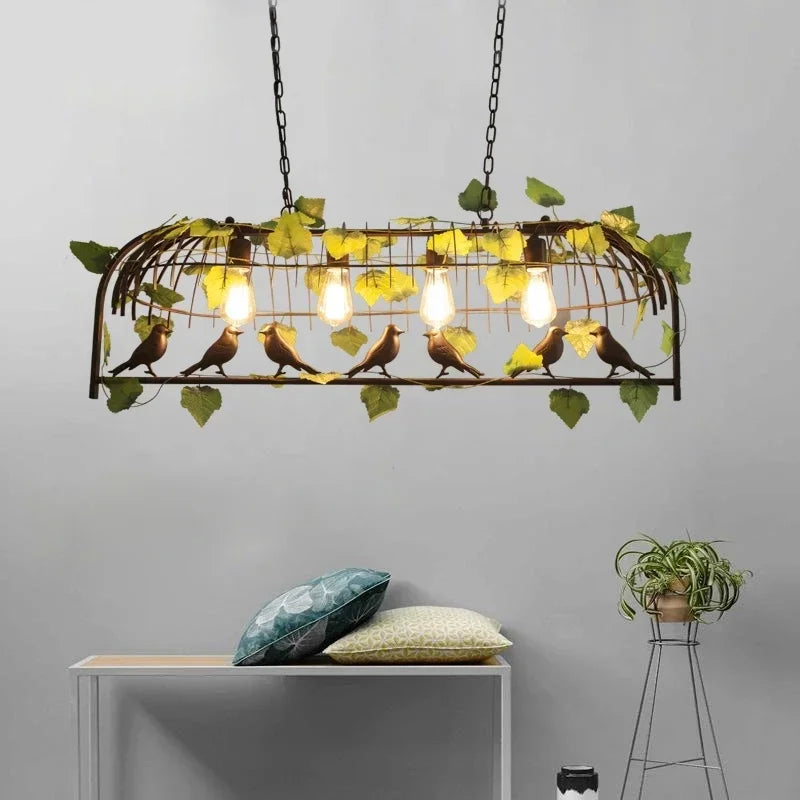 lampadario vegetale per decorazione di ristorante e bar