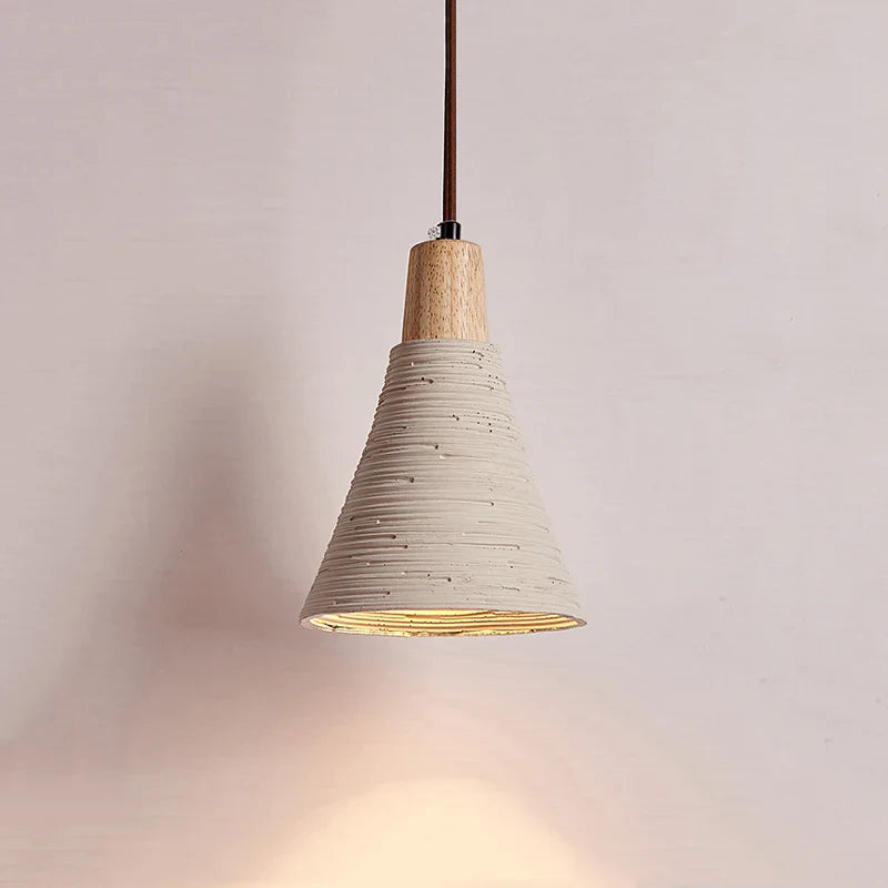 Sospensione stile giapponese campana a forma di crema lampadario decorativo bar