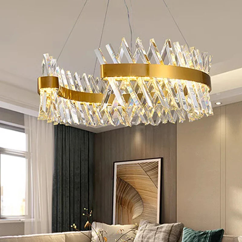 lampadario in cristallo luminoso sospensione decorativa per interni