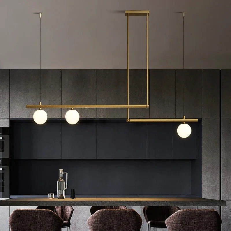 lampadario led moderno nordico minimalista in vetro per decorazione ristorante