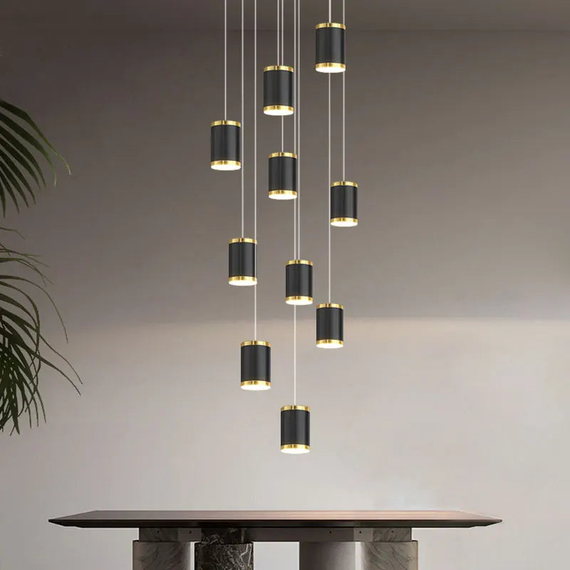 lampadario lungo rotante in acrilico per illuminazione interna decorativa