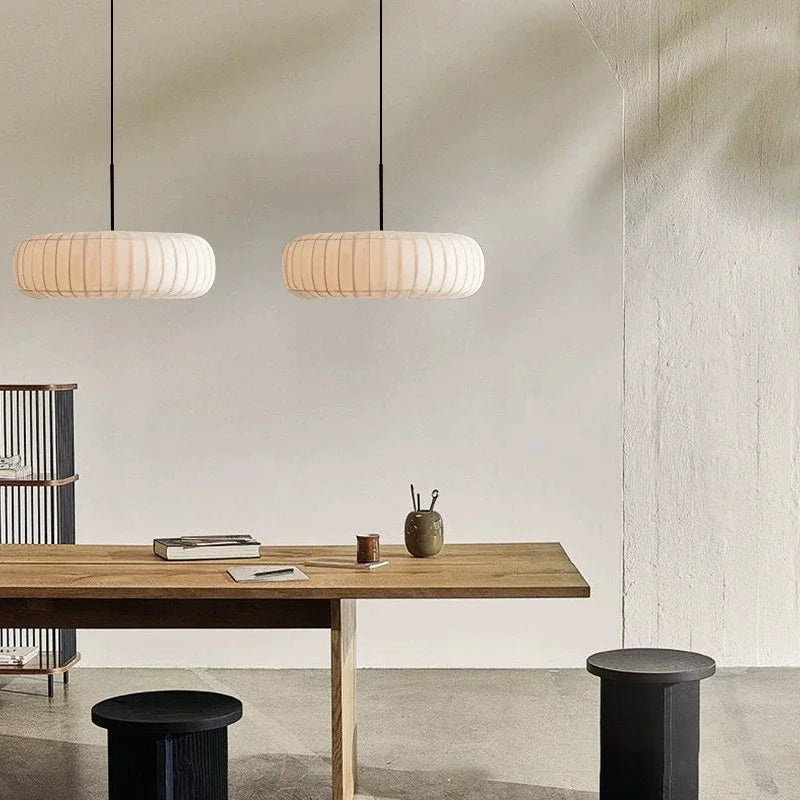 lampadario nordico semplice wabi sabi in seta led loft