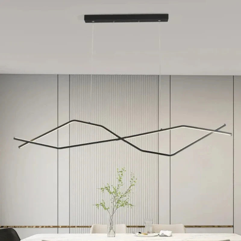 lampadario moderno a LED a forma di onda design elegante per la casa