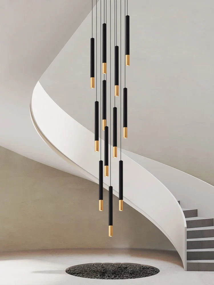 lampadario LED tubolare per illuminazione interna di ristorante