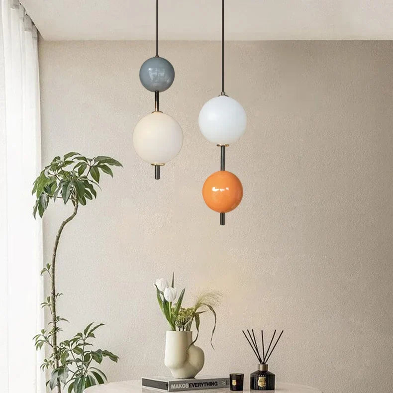 lampadario nordico a sfera di vetro effetto grappolo semplice led per illuminazione casa