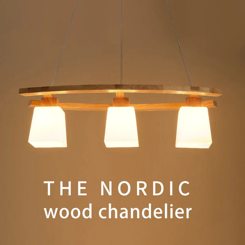 Lampadario creativo in legno e design