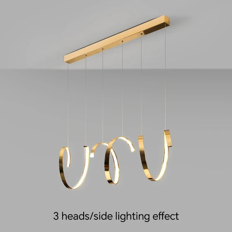 Lampadario sospeso asimmetrico moderno