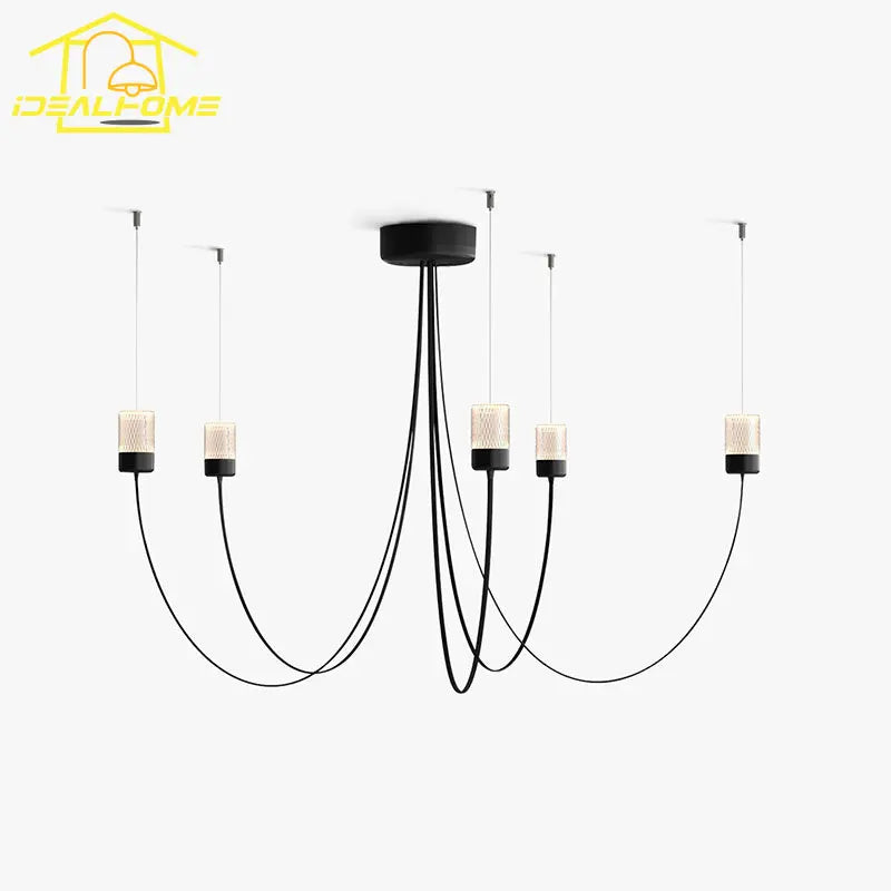 lampadario minimalista design illuminazione led paralume in vetro cristallo