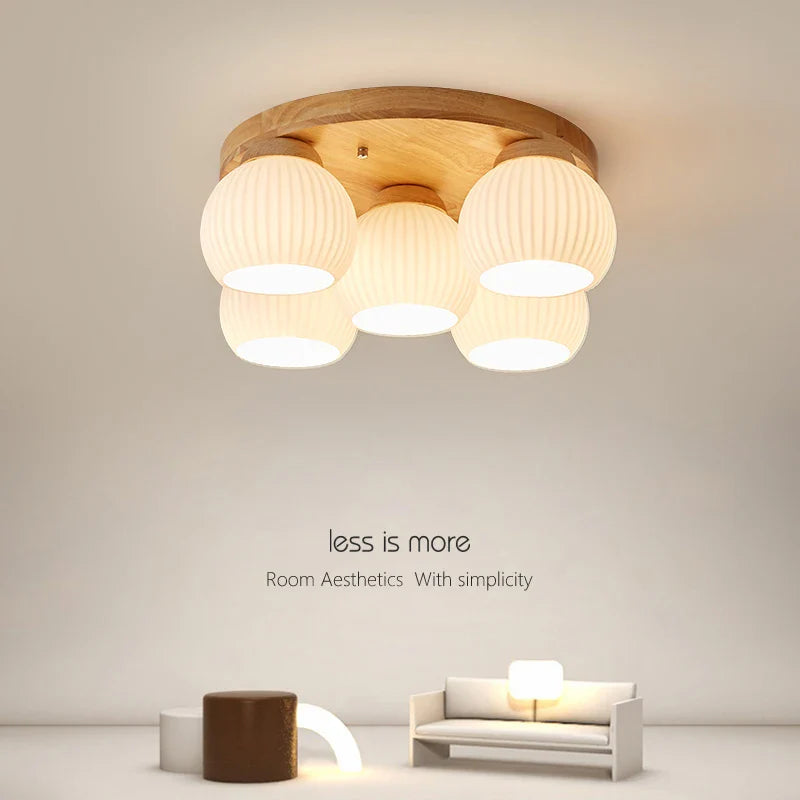lampadario nordico tronchi tatami giapponese casa legno massiccio ristorante