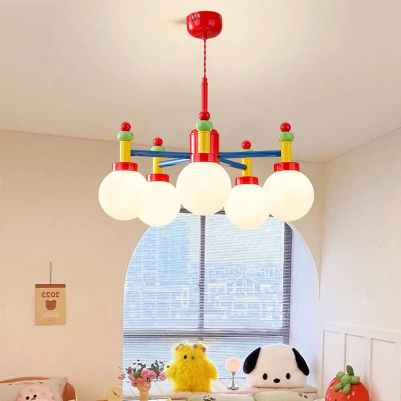 lampadario colorato in vetro per camera bambini principessa